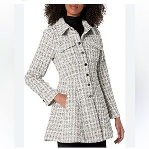 Laundry by Shelli Segal Women's Single-Breasted Skirted Tweed Coat, XXL (20/22)